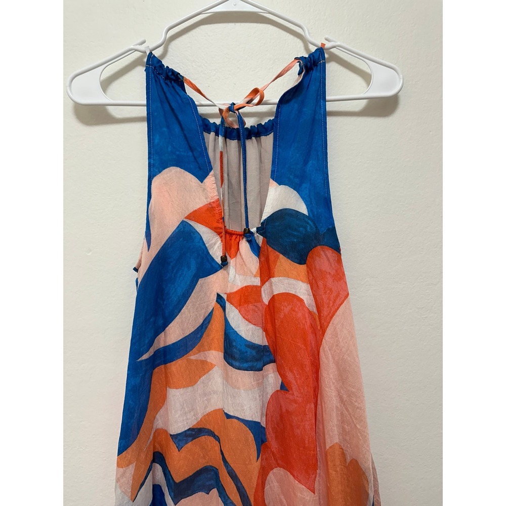 Maeve Anthropologie Halter Maxi Dress Summer Abstract Print Boho Chic, Size XS - Picture 8 of 10